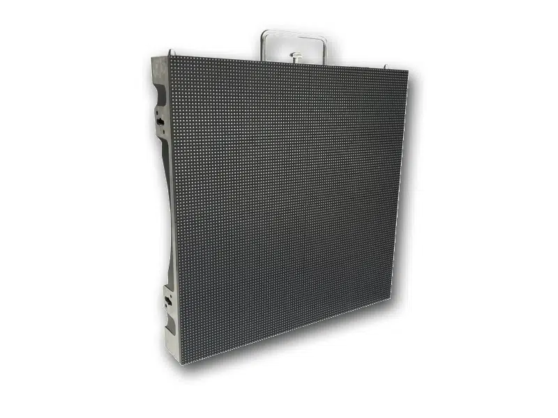 Rectangular black LED display panel with a grid of small, evenly spaced LED dots, shown standing upright at an angle on a white background. Ideal for digital signage or advertising displays.