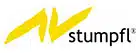 AV Stumpfl logo: A bold, yellow abstract zigzag design is positioned to the left of the lowercase word stumpfl in black letters, all set against a clean white background. This logo represents AV Stumpfl, known for high-quality audiovisual products.