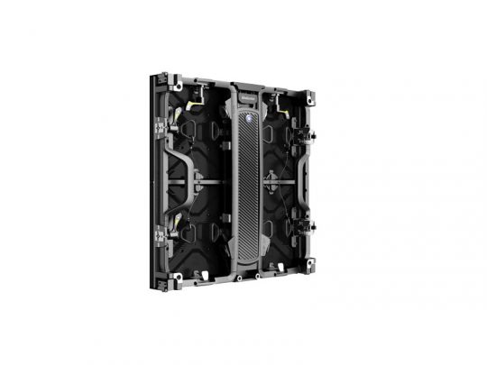 Rear view of Unilumin URMIII 2.6 MK2 Pro LED wall module showing black metal frame, internal wiring, and central ventilation panel; 2.6mm pitch display against white background.