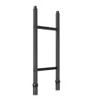 Unilumin Stacking - URMIII 2.6 MK2 Pro Stacking Frame for rent, featuring a sleek black metal two-rung ladder design with cylindrical connectors on each end, displayed against a clean white background. LED display stacking frame ideal for secure event setups.