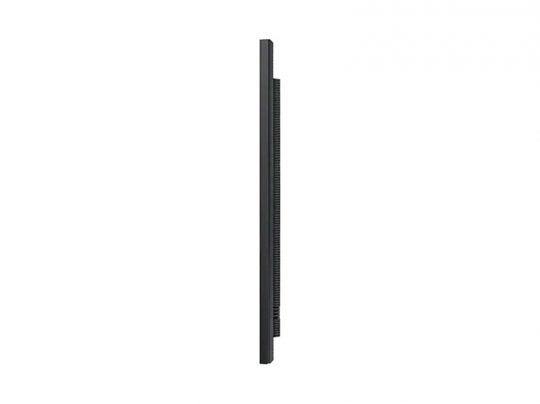 Side view of a slim flat-screen TV, highlighting its thin profile against a white background. Perfect for modern home entertainment setups.