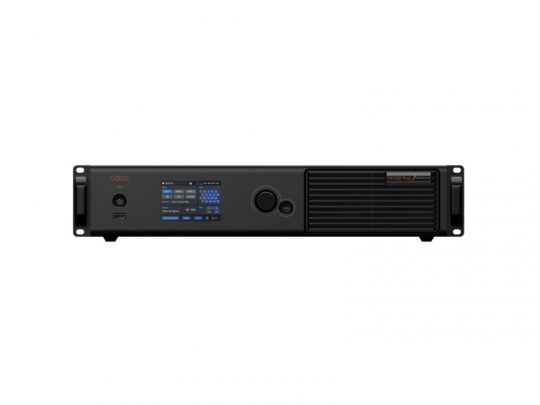 Front view of the NovaStar MX40 Pro LED-Controller, a black rack-mounted device with display screen, control buttons, knob, ventilation slots, and USB port; shown as new equipment against a white background.