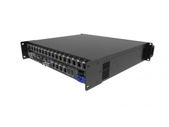 NovaStar MX40 Pro LED Controller (new): Black, rack-mounted LED controller featuring multiple input and output ports, side ventilation slots, and sturdy mounting brackets on each end, shown against a white background.