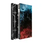 Import placeholder for 83359 slim rectangular LED display panel, partially shown from side and front view, features a vibrant abstract design in blue, black, and red on its screen.
