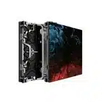 Import placeholder for 83736: LED display partially open, left side exposing internal components, right side showing a bright abstract blue and red pattern. High-resolution product image for visual display technology.