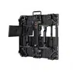 Unilumin URMIII 2.6 MK2 Pro Flex XS LED wall module shown from the back; black rectangular LED video wall panel with support bars, central handle, and visible connection ports, displayed on a white background.