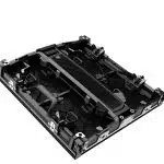 LED Wand Modul 2.6mm - Unilumin URMIII 2.6 MK2 Pro (Neuware) shown as a black rectangular LED display module with exposed circuit boards, wiring, and connectors, photographed at an angle on a white background.