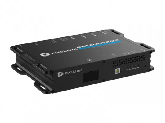 Import 90921 device in black with ports, ventilation holes, side brackets, and product name and logo on the top surface.