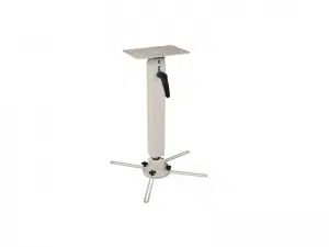 Multicel 4070Pro Projektorhalterung mieten - robuste Metall-Pedestal-Halterung mit rechteckiger Topplatte, zentraler Säule, praktischem Seitengriff und vier stabilen, gespreizten Standbeinen, freistehend auf weißem Hintergrund. Ideal für flexible Projektorinstallationen zur Miete.