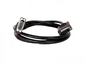 2 Meter langes DVI-D-Kabel mit schwarzen Steckern an beiden Enden, ideal zum Anschluss von Monitoren an Grafikkarten oder Displays; das Kabel ist zum Kauf oder zur Miete erhältlich.