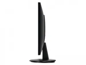 Seitliche Ansicht des iiyama ProLite X2783HSU-B1 27 Zoll LED TFT Displays mit schwarzem, schmalem Rahmen und rundem Standfuß, perfekt zum Mieten; das Monitor-Display steht vor weißem Hintergrund.