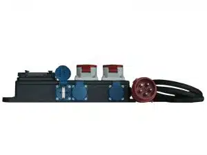 Mobile Strom-Unterverteilung mit Anschluss 32A CEE-Rot; 2x 16A CEE-Rot, 6x Schuko (LS) mieten