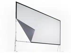 AV Stumpfl Vario 64 Mobile Leinwand für Aufprojektion im Video-Format 4:3 (400 x 300 cm), neu, großflächige Projektionsfläche mit robustem Aluminiumrahmen und höhenverstellbaren Stativfüßen, freistehend - ideal zum Kaufen oder Mieten für professionelle Präsentationen und Events.
