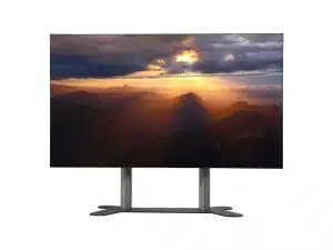 LED Wand "The View" (130 Zoll, Full HD, 1,5 mm Samsung IF015H) auf einem Produktbild; die große Leinwand zeigt ein detailreiches Bergpanorama bei Sonnenuntergang mit leuchtenden Farben - perfekte Mietlösung für beeindruckende Präsentationen und Events.