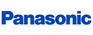 Panasonic Logo in blauen, fettgedruckten Buchstaben auf weißem Hintergrund - offizielles Markenlogo, geeignet für Unternehmen im Bereich Technik-Miete oder -Kauf.