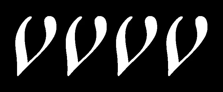 Vier weiße Herz-Umrisse, jeweils leicht nach rechts geneigt, sind gleichmäßig in einer Reihe auf schwarzem Hintergrund angeordnet. Dieses minimalistische Design eignet sich perfekt zum Kaufen oder Mieten für Liebhaber moderner Deko.