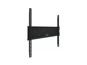 Schwarze TV Wandhalterung aus Metall mit vertikalen und horizontalen Armen, geeignet für Flachbildfernseher; das Modell ist ideal zum Mieten oder Kaufen. Das Produkt ist isoliert vor weißem Hintergrund abgebildet.