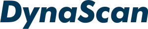 Das Produktbild zeigt das DynaScan-Logo in fetten, dunkelblauen, kursiven Buchstaben auf transparentem Hintergrund - ideal für alle, die hochwertige DynaScan Display-Lösungen mieten oder kaufen möchten.