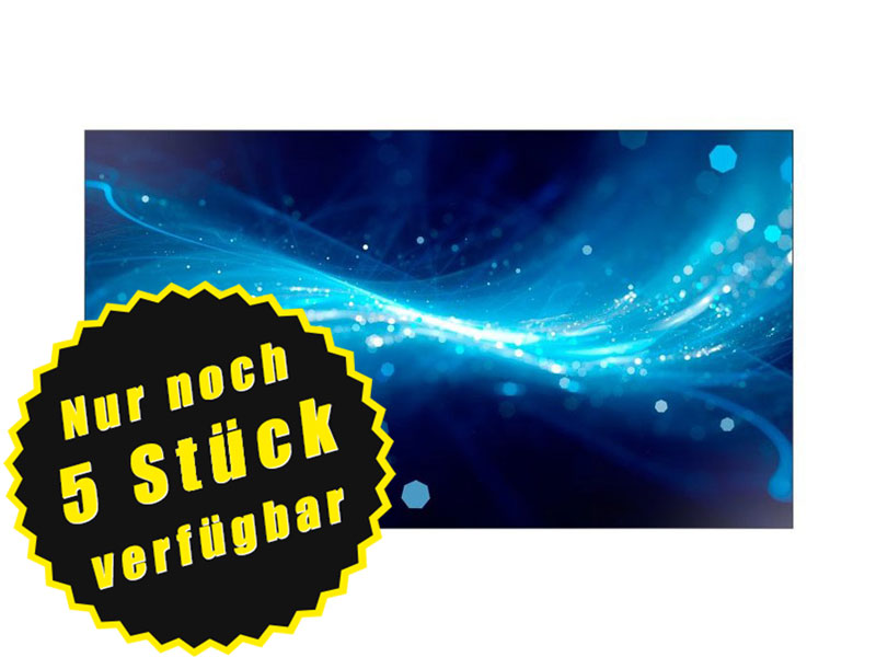 Digitales Produktbild mit blauem, abstraktem Hintergrund aus leuchtenden Linien und Partikeln. Im Vordergrund befindet sich ein gelb-schwarzes Abzeichen mit der Aufschrift "Nur noch 5 Stück verfügbar - jetzt mieten oder kaufen", das darauf hinweist, dass vom Produkt nur noch 5 Stück auf Lager sind.