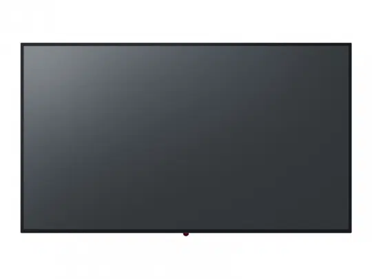Großer Flachbildfernseher, Modell mit schwarzem Rahmen, ausgeschaltet vor weißem Hintergrund - ideal zum Kaufen oder Mieten.