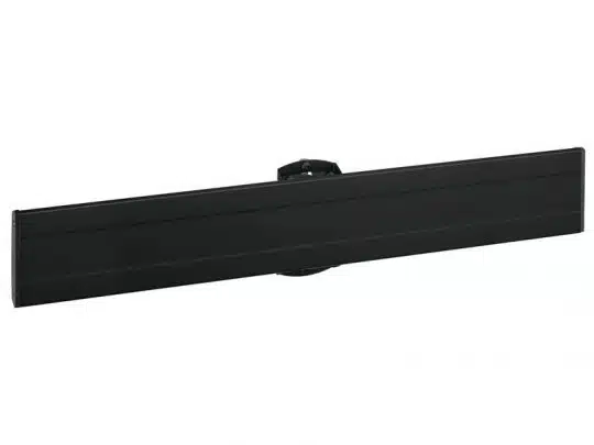 Breitformatiges, rechteckiges, schwarzes LED-Display-Panel (Frontansicht) auf einer kleinen Halterung vor weißem Hintergrund - perfekt zum Kaufen oder Mieten für Veranstaltungen, Werbezwecke oder Digital Signage-Projekte.