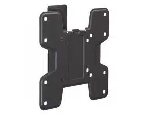 TV Wandhalterung aus schwarzem Metall mit flachem Panel, mehreren Schraublöchern und X-förmigem, abgerundetem Design-ideal zum sicheren Befestigen von Flachbildfernsehern an der Wand; besonders geeignet zum Kauf oder zur Miete.