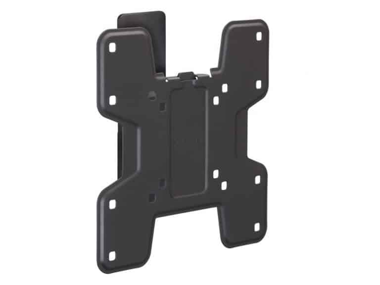 TV Wandhalterung aus schwarzem Metall mit flachem Panel, mehreren Schraublöchern und X-förmigem, abgerundetem Design-ideal zum sicheren Befestigen von Flachbildfernsehern an der Wand; besonders geeignet zum Kauf oder zur Miete.