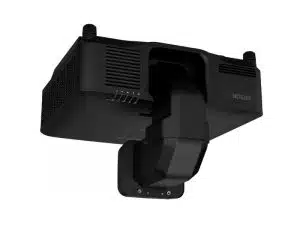 Epson EB-PQ2213B 4K UHD 3-Chip LCD Laser-Projektor mit 13.000 Lumen in Schwarz, fest an einer Deckenhalterung montiert, aus leicht unterem Blickwinkel fotografiert - ideal zum Mieten oder Kaufen.