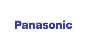Panasonic-Logo: Der Markenname Panasonic in kräftigen, blauen Buchstaben auf weißem Hintergrund. Ideal für Produkterkennung.
