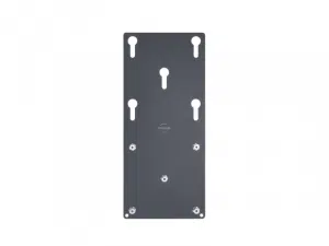 Schrägsteller VKW bis 55 Zoll: Rechteckige, schwarze Metallplatte mit Lochungen zur Wandmontage, optimal für Überrollbügel.