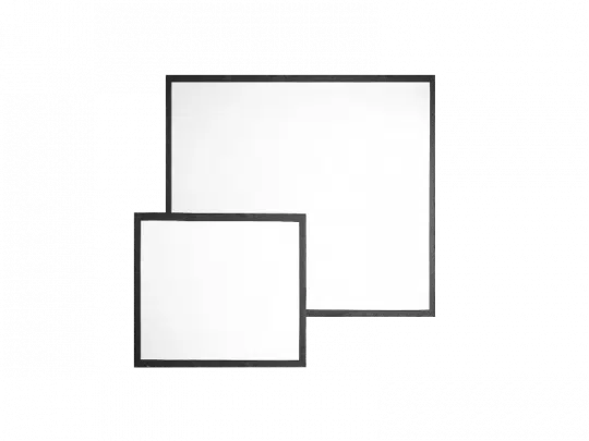 AV Stumpfl VARIO 32 Rahmenleinwand 280x210cm: Zwei schwarze Rahmen überlappen leicht auf weißem Hintergrund.