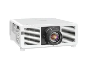 Beamer Epson EB-E10 in Weiß mit großem Frontobjektiv, seitlichen Lüftungsschlitzen und mehreren Anschlussmöglichkeiten an der linken Gehäuseseite. Ideal für Präsentationen und Heimkino.